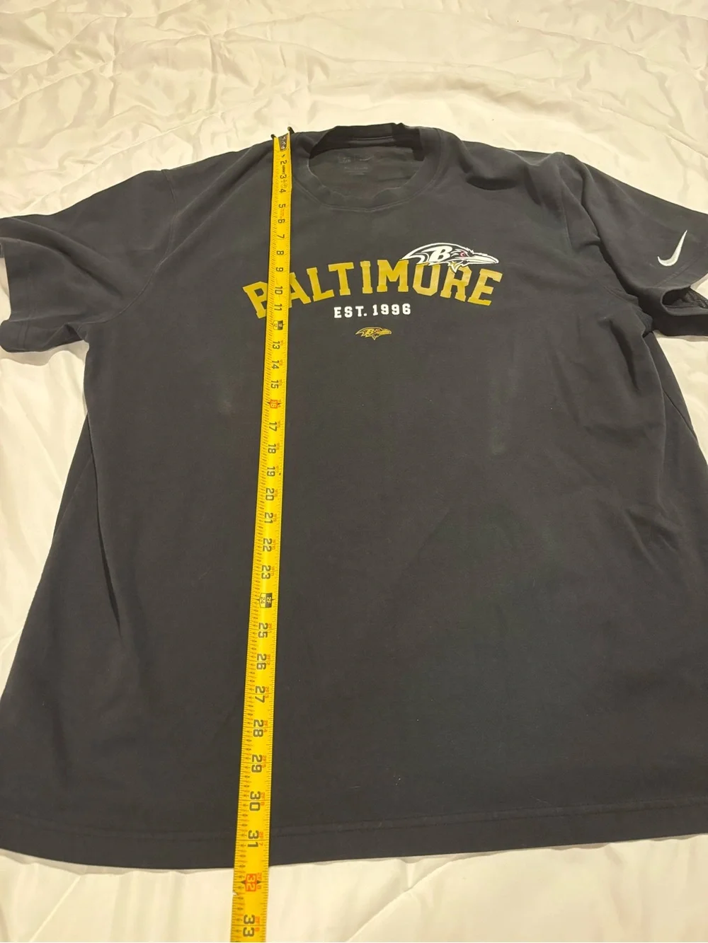Nike Black Baltimore Ravens Short Sleeve Graphic Tee with Gold Accent EST 1996